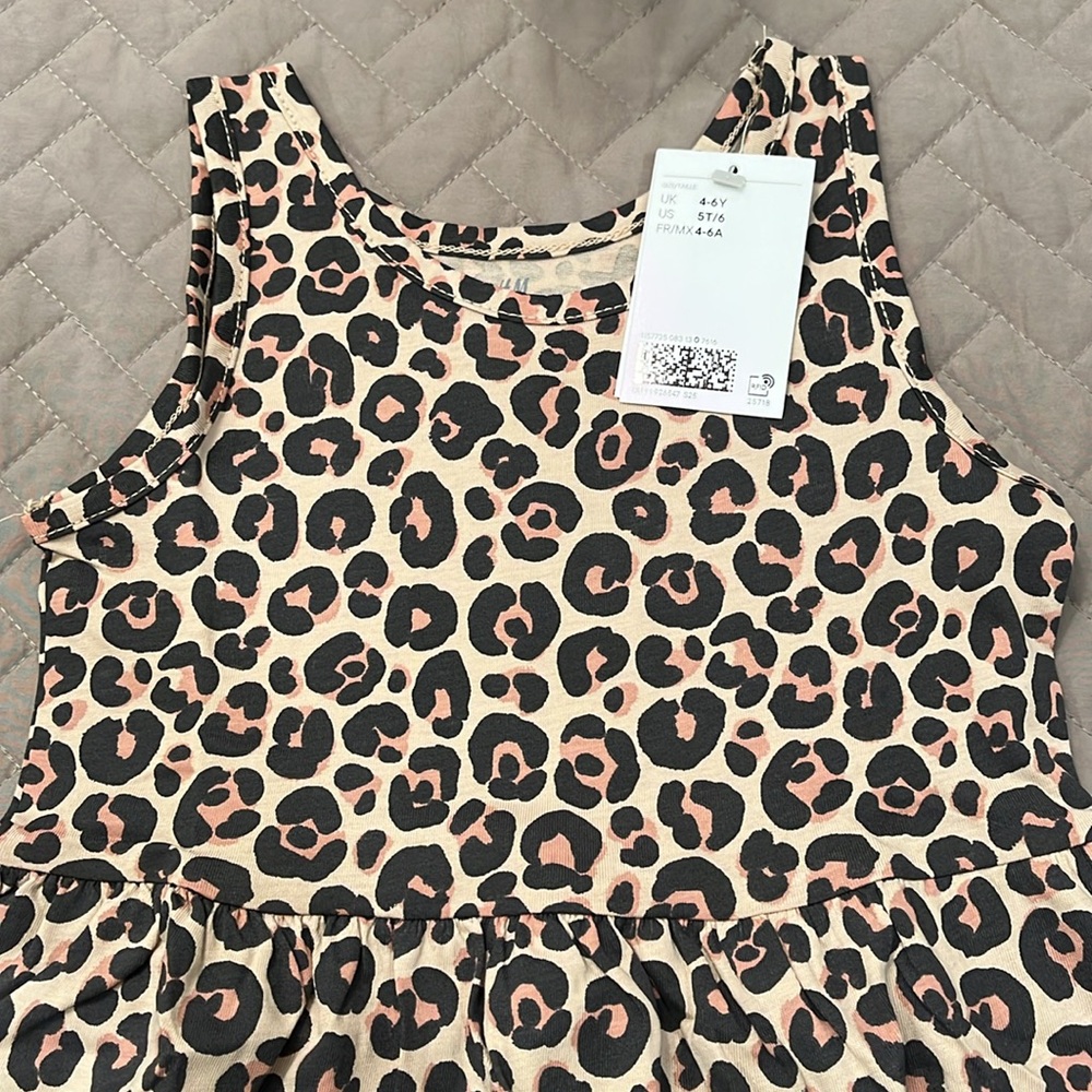 H&M Toddler's Leopard Print Sleeveless Dress/NWT/5T-6 - Picture 5 of 10